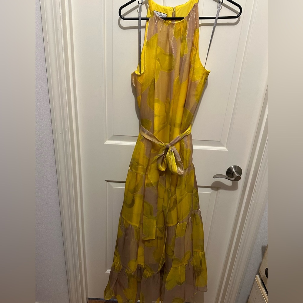 BCBG Yellow Floral Dress